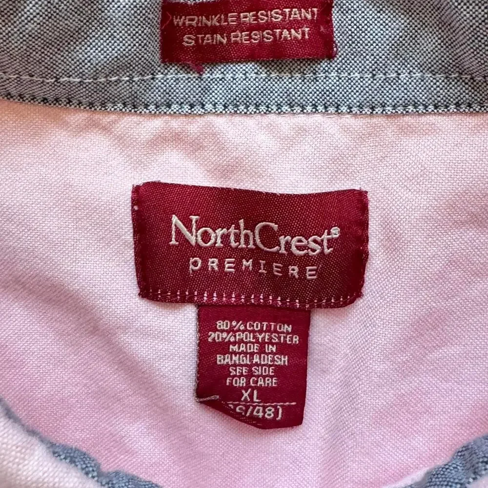 northcrest premiere baby pink‎ button down collared shirt sz XL resort casual - Picture 8 of 8